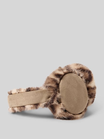 Loevenich Oorwarmers met labelapplicatie, model 'Leo' Taupe - 3