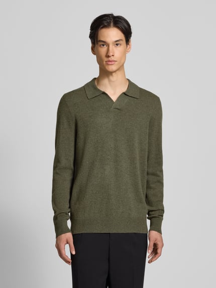 Christian Berg Men Gebreide pullover van mix van wol en kasjmier Olijfgroen gemêleerd - 4