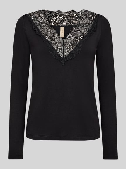 Soyaconcept Slim fit shirt met lange mouwen van lyocellmix model 'Marica' Zwart - 2