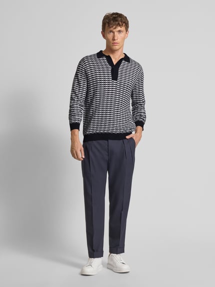 Emporio Armani Regular Fit Wollpullover aus Schurwolle mit Umlegekragen Weiss 1