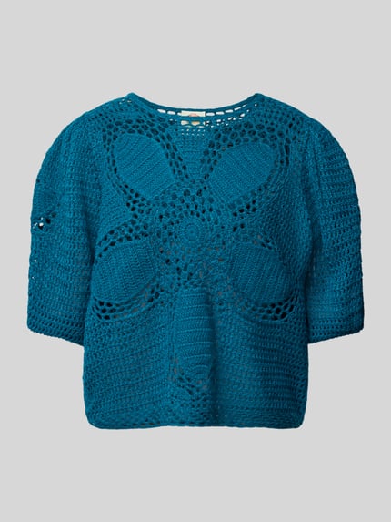 FARM RIO Strickpullover mit Knopfleiste Petrol 2