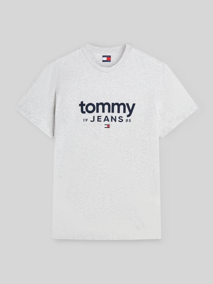 Tommy Jeans Relaxed Fit T-Shirt aus reiner Baumwolle mit Label-Schriftzug Hellgrau Melange 2