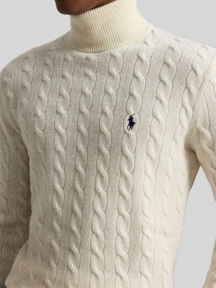 Polo Ralph Lauren Slim Fit Pullover aus Woll-Kaschmir-Mix Offwhite 3