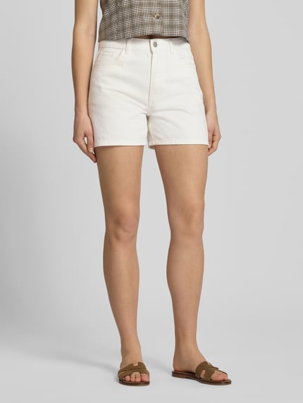 PIECES Regular Fit Jeansshorts aus Baumwoll-Mix Modell 'ABBI' Weiss 4