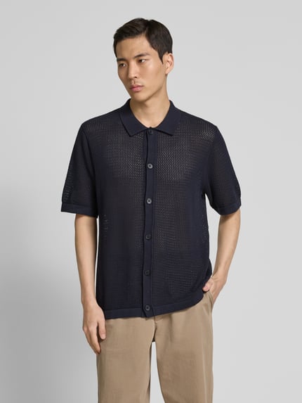 JACK & JONES Premium Freizeithemd mit Knopfleiste Modell 'AARTO' Dunkelblau 4