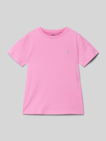 Polo Ralph Lauren Kids T-shirt met logostitching Felroze - 1