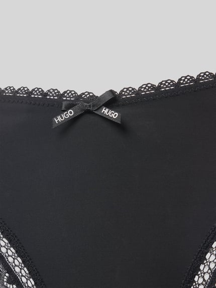 HUGO String met kant, model 'UNIQUE' Zwart - 2