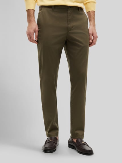 Tommy Hilfiger Chinos o kroju slim fit z mieszanki bawełny model 'BLEECKER' Khaki 4