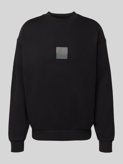 HUGO Sweatshirt mit Label-Print Modell 'Split Hugo' Black 2