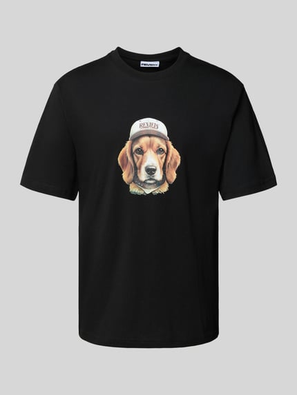 REVIEW T-Shirt mit Label-Print Black 2