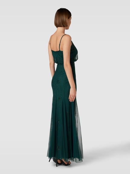 Lace & Beads Abendkleid mit Zierbesatz Dunkelgruen 5