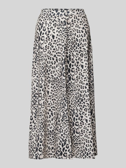 Christian Berg Woman Midirock mit Animal-Print Sand 2
