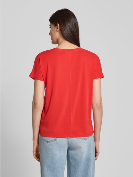 MSCH Copenhagen T-Shirt mit V-Ausschnitt Modell 'Fenya' Rot 5