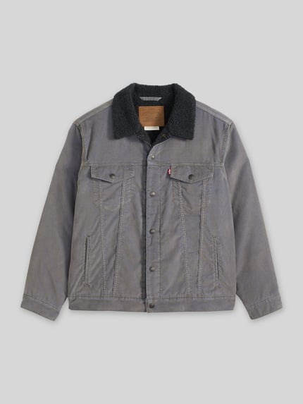 Levi's® Relaxed Fit Jeansjacke aus Baumwoll-Mix mit Teddykragen Khaki 2
