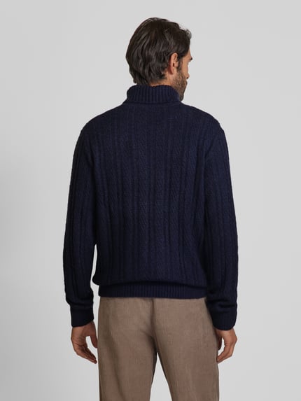 JACK & JONES Premium Strickpullover mit Rollkragen Modell 'BLATRENT' Dunkelblau 5