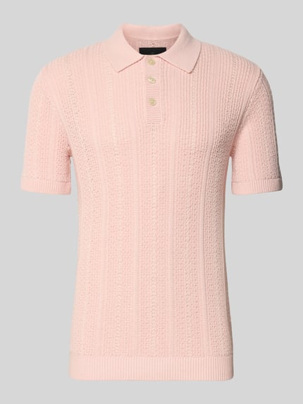 Produktfoto, Slim Fit Poloshirt mit Knopfleiste von Jack & Jones Premium, bawełniany miks, krój slim fit, kołnierzyk polo, kolor jasnoróżowy