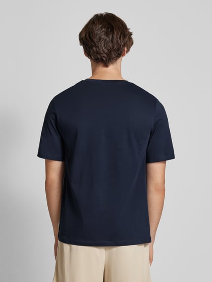 JACK & JONES T-shirt z detalem z logo model ‘ORGANIC’ Ciemnoniebieski 5