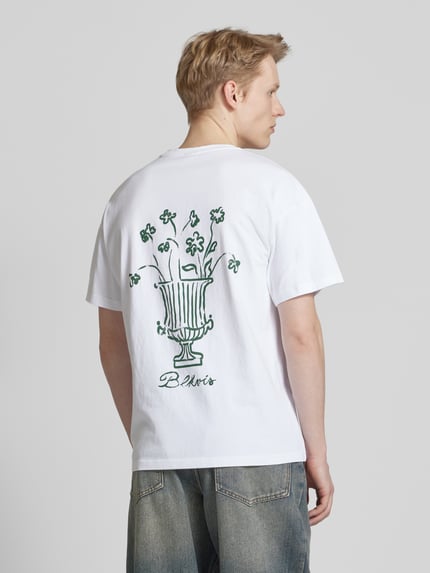 BLKVIS T-Shirt mit Motiv- und Label-Print Modell 'VASO' Weiss 5