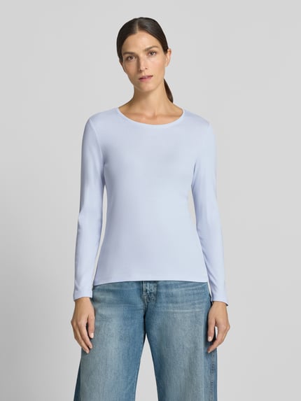 Christian Berg Woman Slim Fit Longsleeve aus reiner Baumwolle Hellblau 4