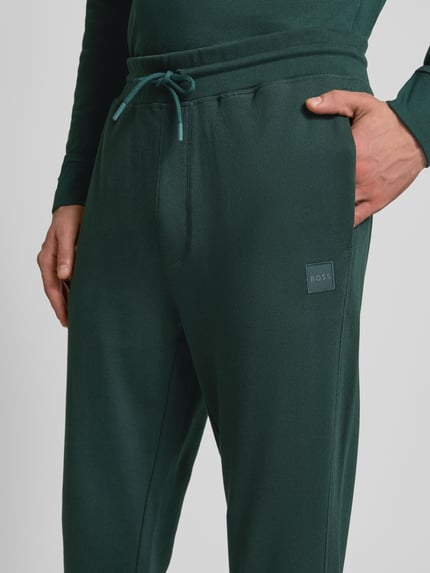 BOSS Orange Slim fit sweatpants met elastische band Donkergroen - 3