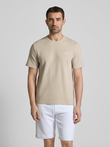 BOSS T-shirt met labelstitching Beige - 4