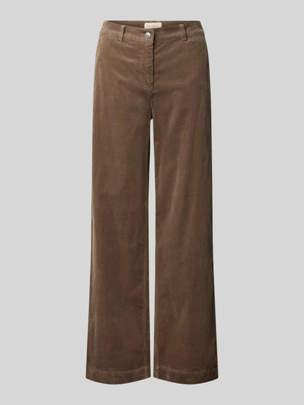 Produktfoto, braune Cordhose mit Eingrifftaschen Modell 'Cordy' von FREE/QUENT, Wide Leg aus reiner Baumwolle, strukturierte Oberfläche
