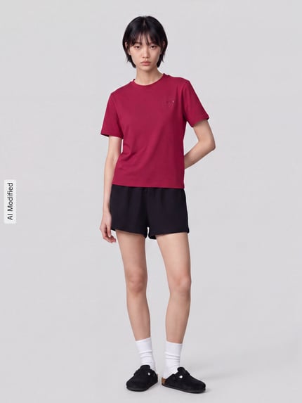 HUGO pyjamabovendeel in relaxed fit van katoenmix Bordeaux - 1