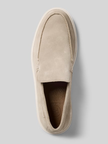 Produktfoto, Loafers aus Leder Modell 'LIAM' von PS Poelman, heren, echt leer, afgeronde punt, comfortmodel, beige, schachthoogte 6 cm, schachtbreedte 12 cm, hakhoogte 3 cm, glad oppervlak met zachte textuur
