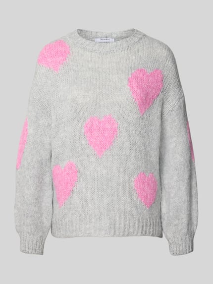 ZABAIONE Gebreide pullover met ronde hals, model 'Bo44nita' Middengrijs - 2