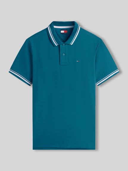 Tommy Jeans Regular Fit Poloshirt aus reiner Baumwolle Gruen 2