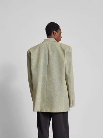 VETEMENTS Marynarka w denimowym wyglądzie, krój slim fit Piaskowy 5