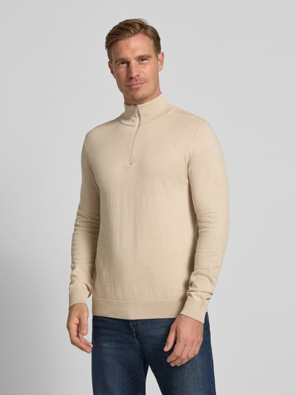 Selected Regular Fit Troyer aus reiner Baumwolle Modell 'BERG' Ecru 4