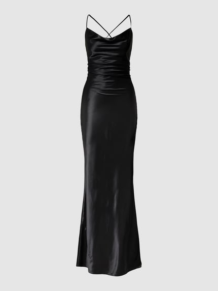 Jake*s Cocktail Abendkleid mit Wasserfall-Ausschnitt Black 2