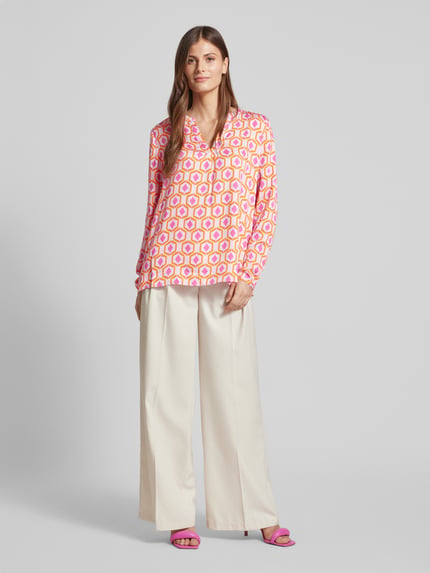 Milano Italy Regular fit blouse met tuniekkraag Lila - 1
