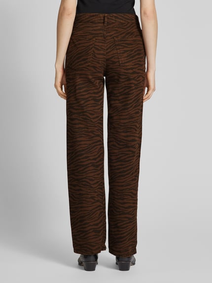 MANGO Straight Leg Jeans im 5-Pocket-Design Modell 'ZEBRA' Dunkelbraun 5