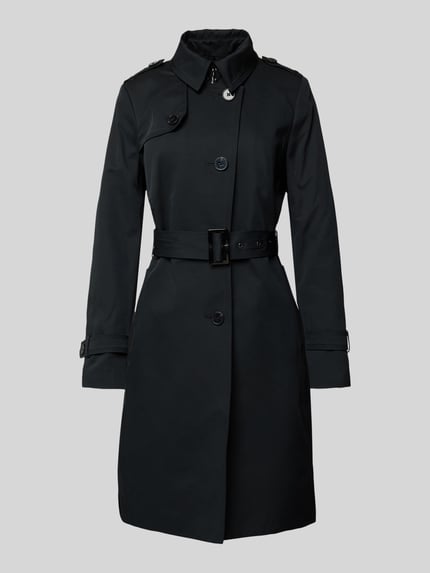 Jake*s Casual Trenchcoat mit Taillengürtel Black 2