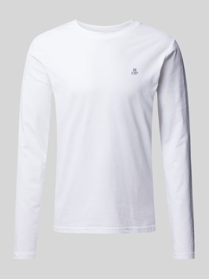 Marc O'Polo Shirt met lange mouwen van katoen met labelprint Wit - 2