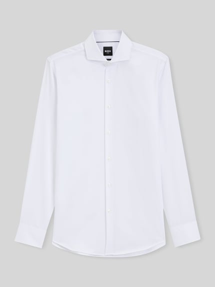 BOSS Slim Fit Businesshemd aus reiner Baumwolle Modell 'H-HANK-SP' Weiss 2