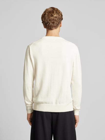 Pepe Jeans Strickpullover aus Baumwoll-Woll-Mix mit Kaschmir-Anteil Modell 'Andre' Offwhite 5