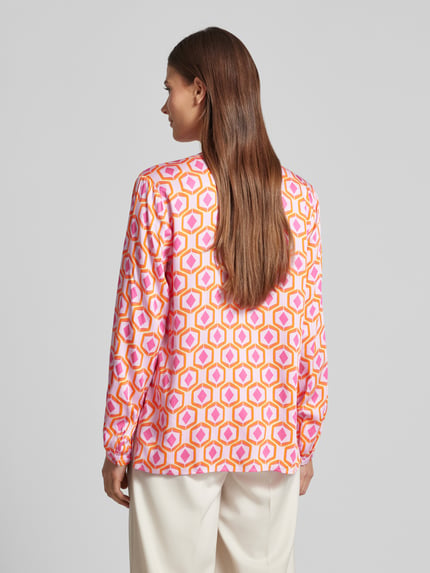 Milano Italy Regular fit blouse met tuniekkraag Lila - 5