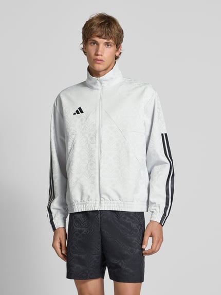 adidas Sportswear Relaxed Fit Sweatjacke mit Logo-Print Modell 'Tiro' Hellgrau 4