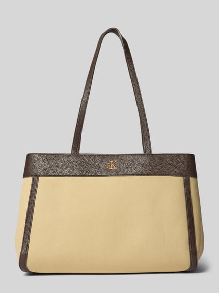CK Calvin Klein Shopper aus Baumwoll-Canvas Beige 2