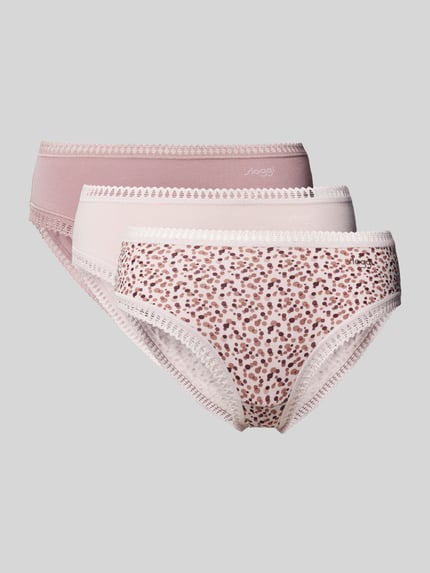 Sloggi Slip met kant in een set van 3 stuks, model 'GO' Mauve - 1