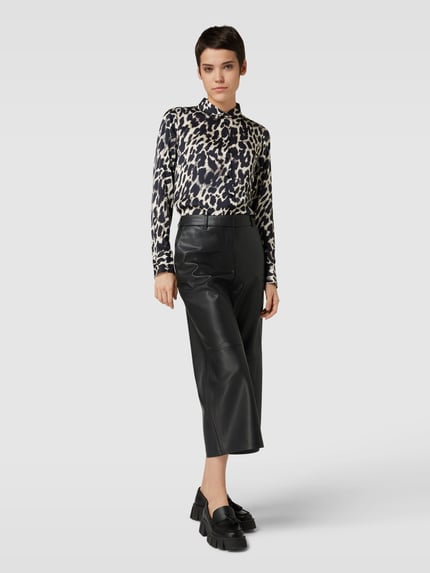 Christian Berg Woman Bootcut Caprihose in Leder-Optik Black 1