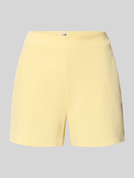 ICHI Shorts mit elastischem Bund Modell 'KATE PIQUE' Pastellgelb 2