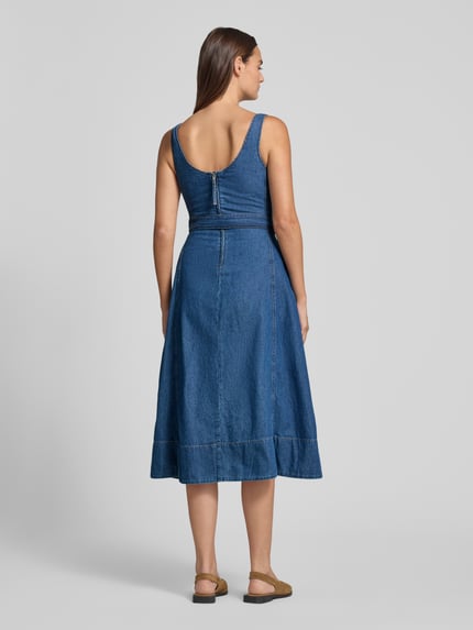 Tommy Hilfiger Fit and Flare denimjurk van puur katoen Bleu gemêleerd - 5