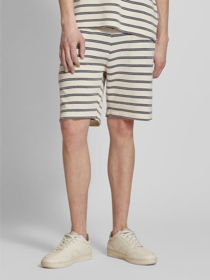 ONLY & SONS Szorty o kroju regular fit z fakturowanym wzorem model ‘IAN’ Złamany biały 4