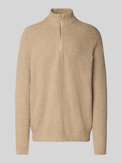 Jake*s Studio Men Sweter z dzianiny krój regular fit z dodatkiem wełny Beżowy 2