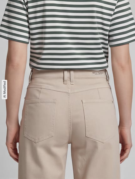 CAMBIO Regular Fit Barrel Jeans aus Baumwoll-Mix Modell 'ODELE' Beige 3