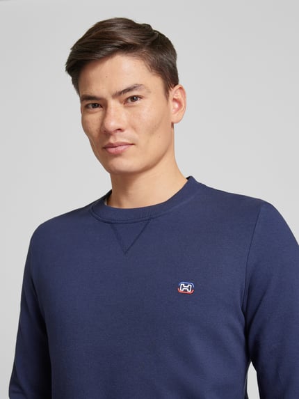 HOM Sweatshirt mit Label-Stitching Dunkelblau 3